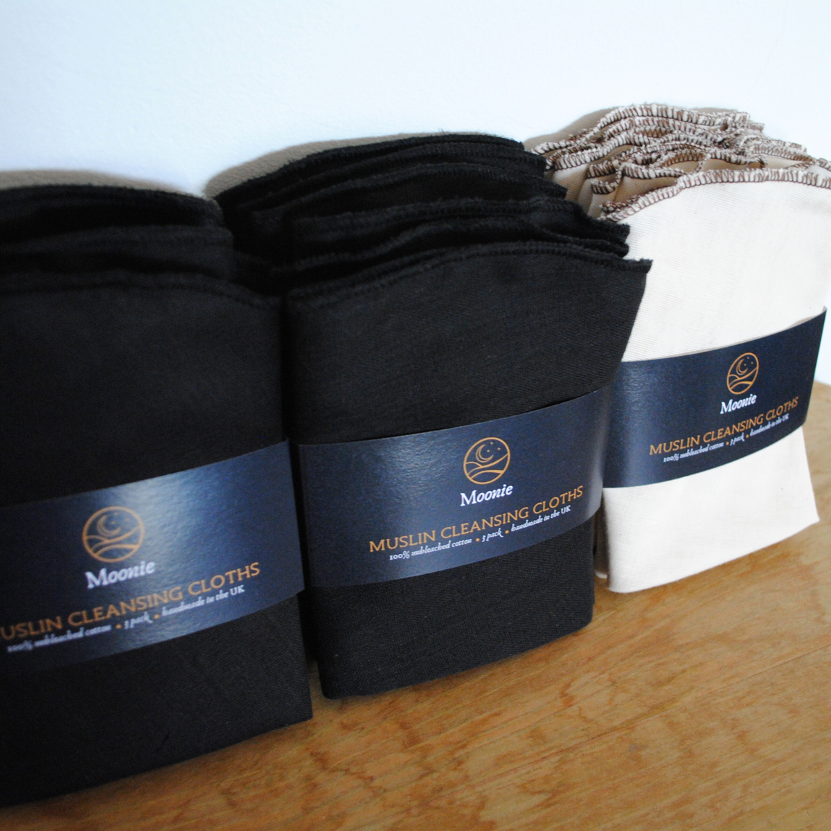 Muslin Cleansing Cloth | Reusable Face Wipes | Black