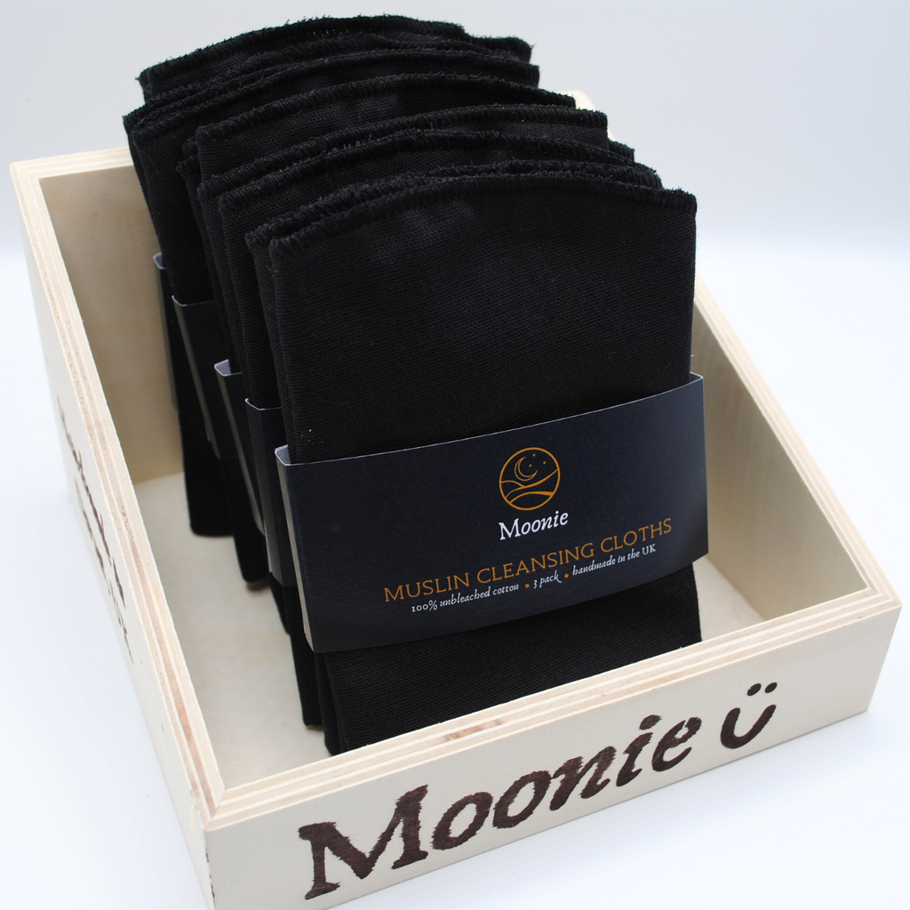 Muslin Cleansing Cloth | Reusable Face Wipes | Black