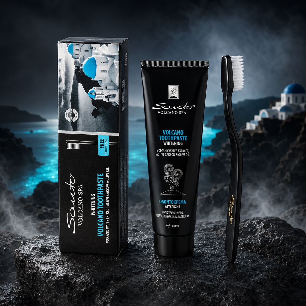 Santo Volcano Spa Whitening Toothpaste with Activated Charcoal 100ml