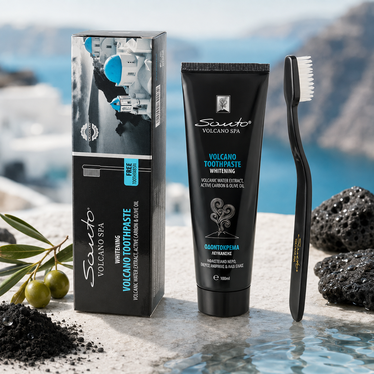 Santo Volcano Spa Whitening Toothpaste with Activated Charcoal 100ml