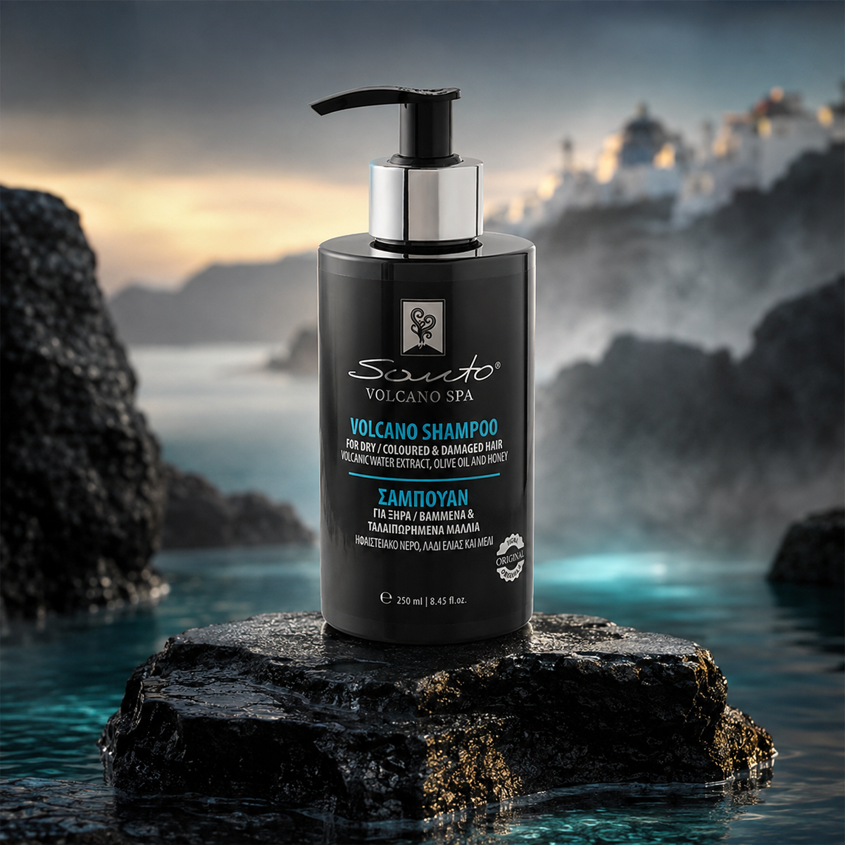 Santo Volcano Spa Shampoo for Dry, Coloured & Damaged Hair 250ml