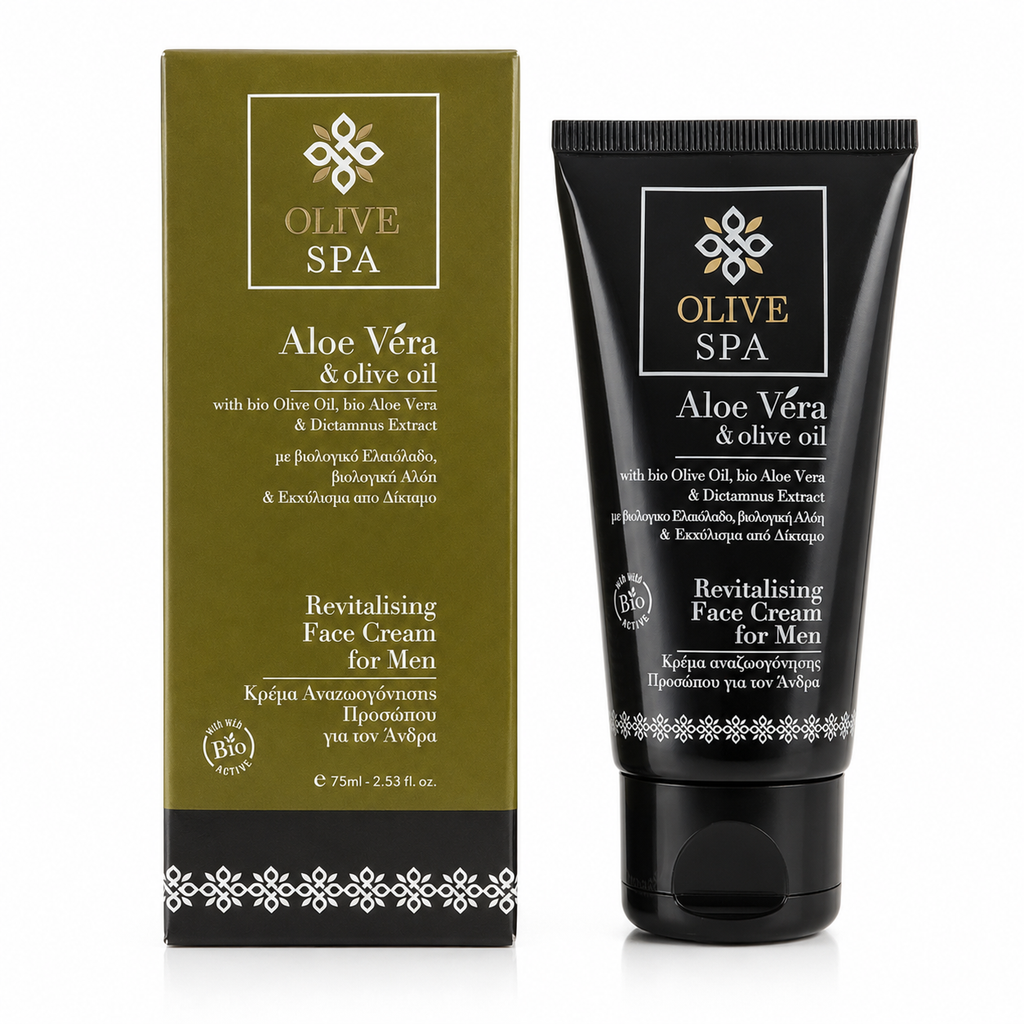 Olive Spa Men’s Revitalising Face Cream with Aloe Vera & Olive Oil 75ml
