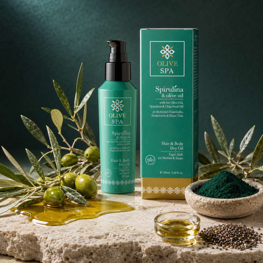 Olive Spa Dry Oil for Hair & Body with Spirulina 100ml