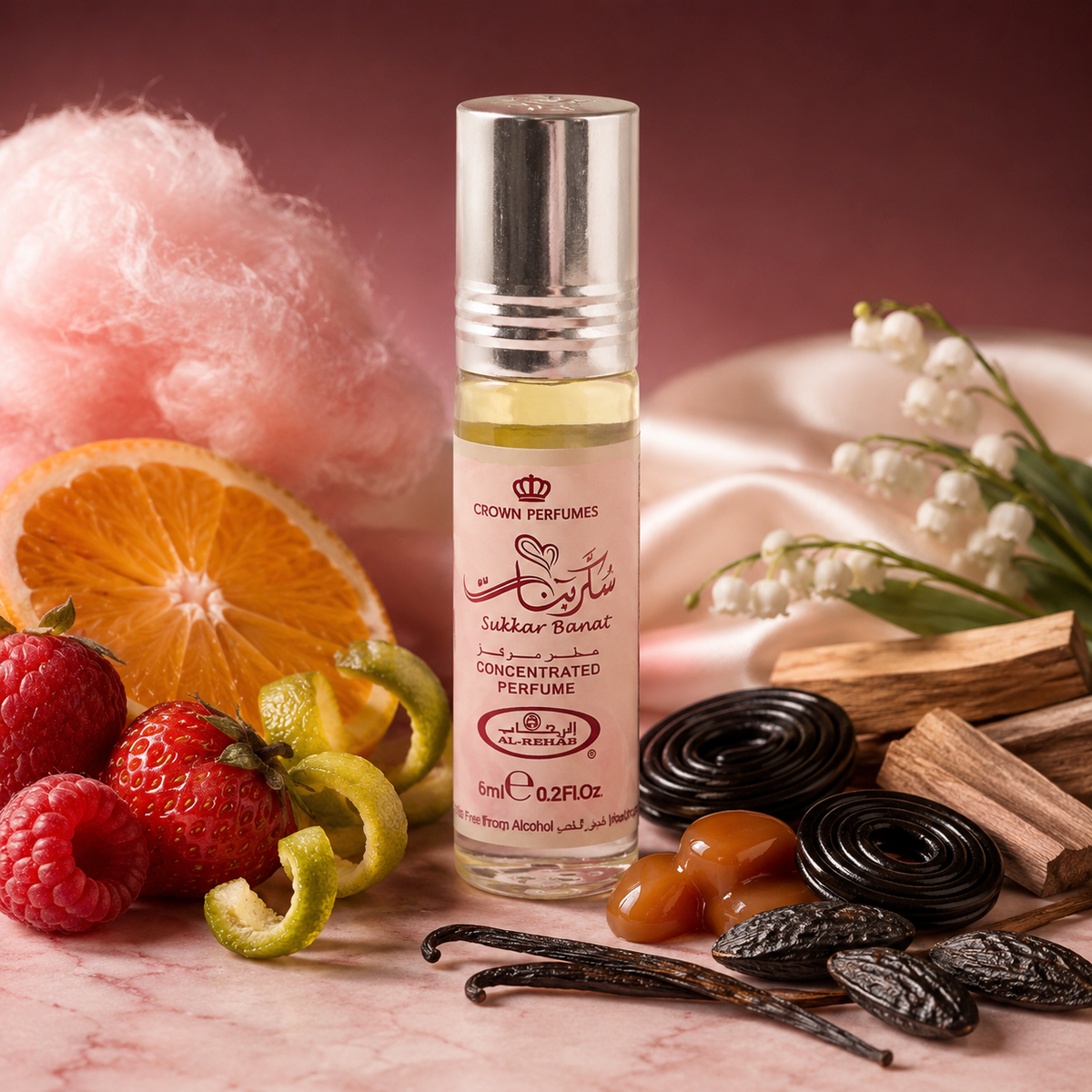 Al-Rehab Sukkar Banat Concentrated Perfume Oil 6ml - For Women