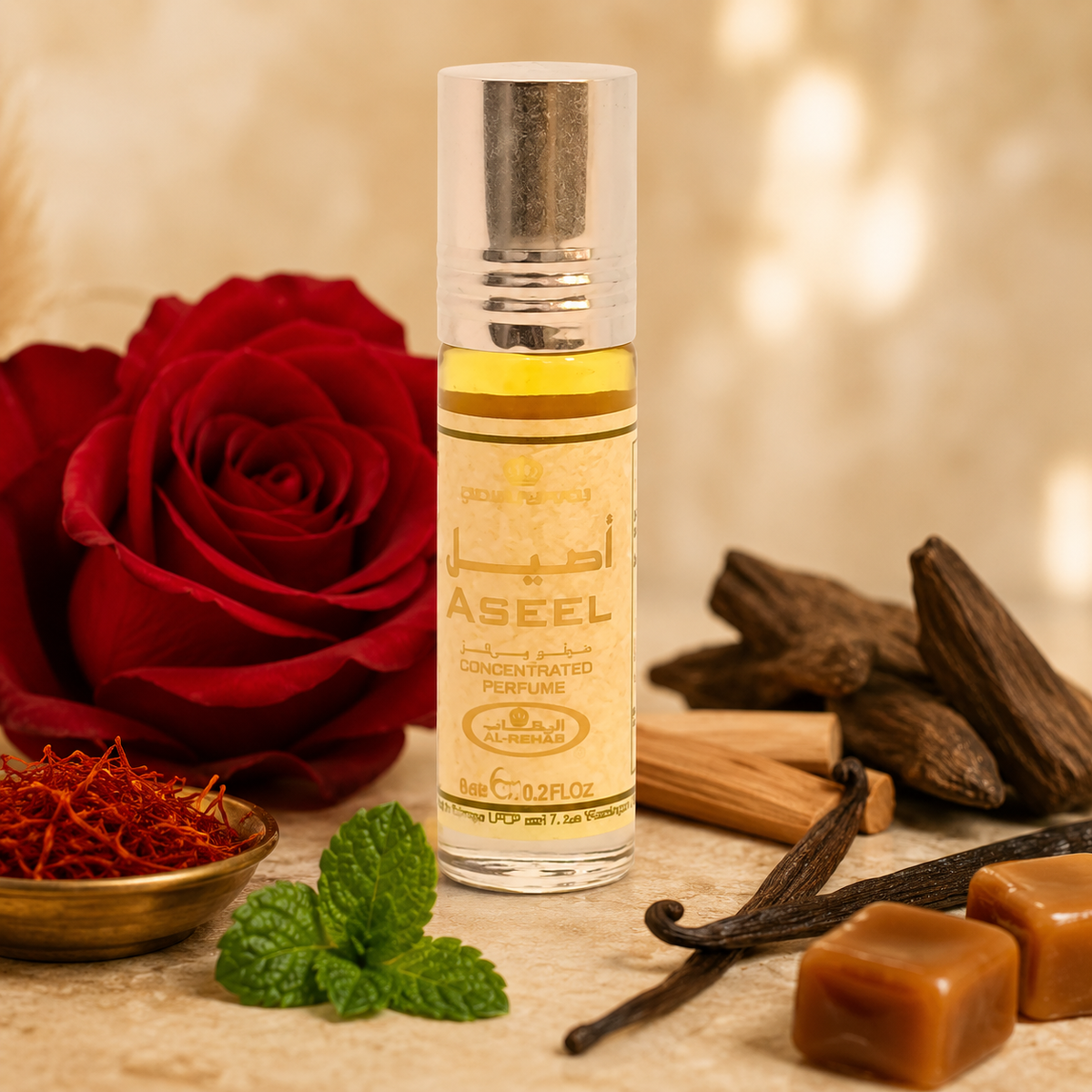 Al- Rehab Aseel Concentrated perfume oil 6ml roll-on bottle -For Men