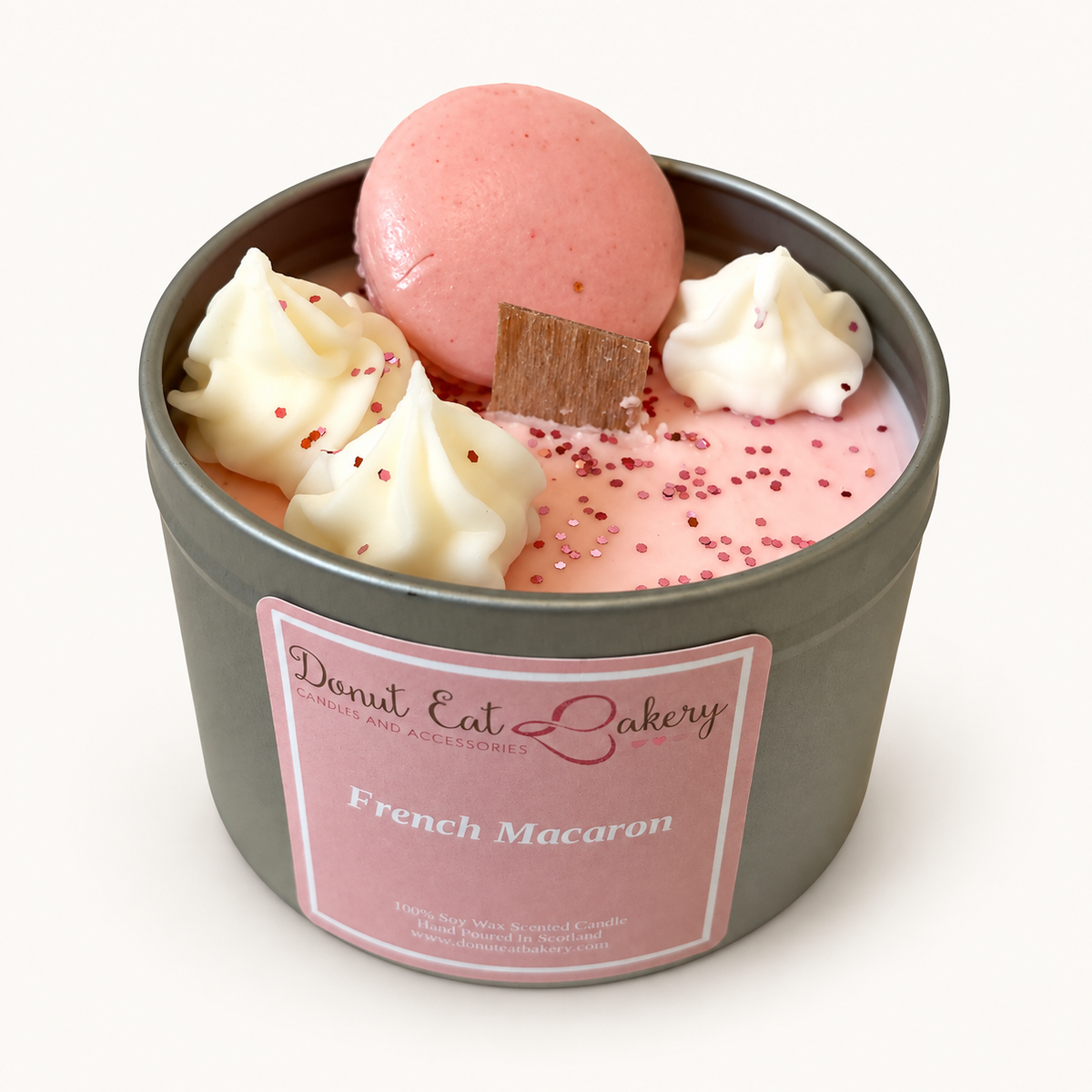 French Macaron Soy Wax Wood Wick Tin Candle 240ml